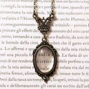 Ancient Bronze Through The Looking Glass Necklace! NIP So Stunning!